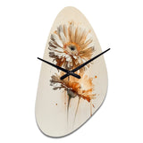 Orange Gerbera Flower III - Asymmetric Metal Wall Clock