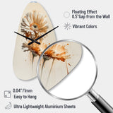 Orange Gerbera Flower III - Asymmetric Metal Wall Clock