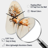 Orange Gerbera Flower III - Asymmetric Metal Wall Clock
