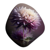 Purple Dahlia Flower I - Asymmetric Metal Wall Clock