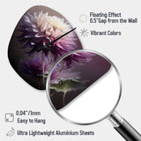 Purple Dahlia Flower I - Asymmetric Metal Wall Clock