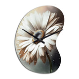 White Gerbera Flowers II - Asymmetric Metal Wall Clock