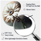 White Gerbera Flowers II - Asymmetric Metal Wall Clock
