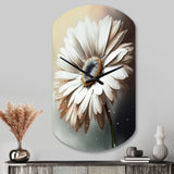 White Gerbera Flowers II - Asymmetric Metal Wall Clock