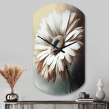 White Gerbera Flowers II - Asymmetric Metal Wall Clock