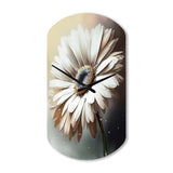 White Gerbera Flowers II - Asymmetric Metal Wall Clock