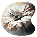 White Gerbera Flowers II - Asymmetric Metal Wall Clock