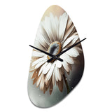 White Gerbera Flowers II - Asymmetric Metal Wall Clock