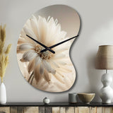 White Gerbera Flowers III - Asymmetric Metal Wall Clock