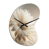 White Gerbera Flowers III - Asymmetric Metal Wall Clock