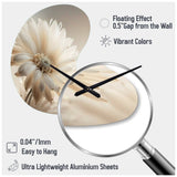 White Gerbera Flowers III - Asymmetric Metal Wall Clock