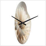White Gerbera Flowers III - Asymmetric Metal Wall Clock