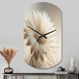 White Gerbera Flowers III - Asymmetric Metal Wall Clock