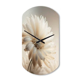 White Gerbera Flowers III - Asymmetric Metal Wall Clock