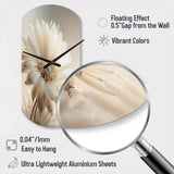 White Gerbera Flowers III - Asymmetric Metal Wall Clock