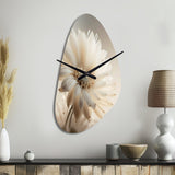 White Gerbera Flowers III - Asymmetric Metal Wall Clock