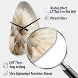 White Gerbera Flowers III - Asymmetric Metal Wall Clock