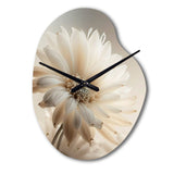 White Gerbera Flowers III - Asymmetric Metal Wall Clock