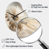 White Gerbera Flowers III - Asymmetric Metal Wall Clock