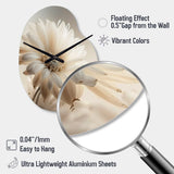 White Gerbera Flowers III - Asymmetric Metal Wall Clock