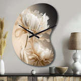 Peony Flower I - Asymmetric Metal Wall Clock