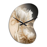 Peony Flower I - Asymmetric Metal Wall Clock