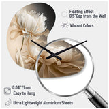 Peony Flower I - Asymmetric Metal Wall Clock