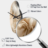 Peony Flower I - Asymmetric Metal Wall Clock