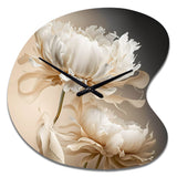 Peony Flower I - Asymmetric Metal Wall Clock