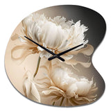 Peony Flower I - Asymmetric Metal Wall Clock