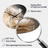 Peony Flower I - Asymmetric Metal Wall Clock