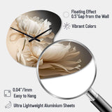 Peony Flower I - Asymmetric Metal Wall Clock