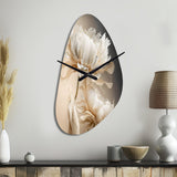 Peony Flower I - Asymmetric Metal Wall Clock