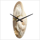 Peony Flower II - Asymmetric Metal Wall Clock