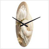Peony Flower II - Asymmetric Metal Wall Clock