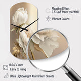 Peony Flower II - Asymmetric Metal Wall Clock