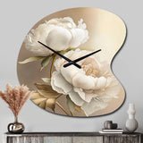 Peony Flower II - Asymmetric Metal Wall Clock