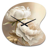 Peony Flower II - Asymmetric Metal Wall Clock