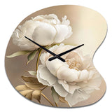 Peony Flower II - Asymmetric Metal Wall Clock