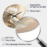 Peony Flower II - Asymmetric Metal Wall Clock