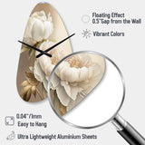 Peony Flower II - Asymmetric Metal Wall Clock