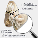 Peony Flower II - Asymmetric Metal Wall Clock