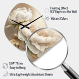 Peony Flower II - Asymmetric Metal Wall Clock