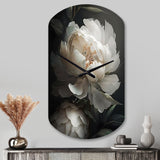 Peony Flower III - Asymmetric Metal Wall Clock