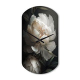 Peony Flower III - Asymmetric Metal Wall Clock