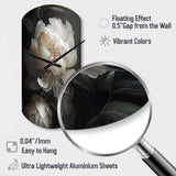 Peony Flower III - Asymmetric Metal Wall Clock