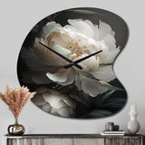 Peony Flower III - Asymmetric Metal Wall Clock