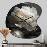 Peony Flower III - Asymmetric Metal Wall Clock