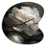 Peony Flower III - Asymmetric Metal Wall Clock