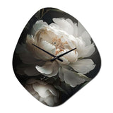 Peony Flower III - Asymmetric Metal Wall Clock